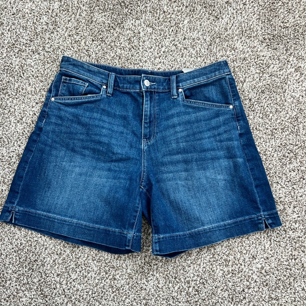 Chico's Classic Blue Jean Shorts with Cuffed Hem